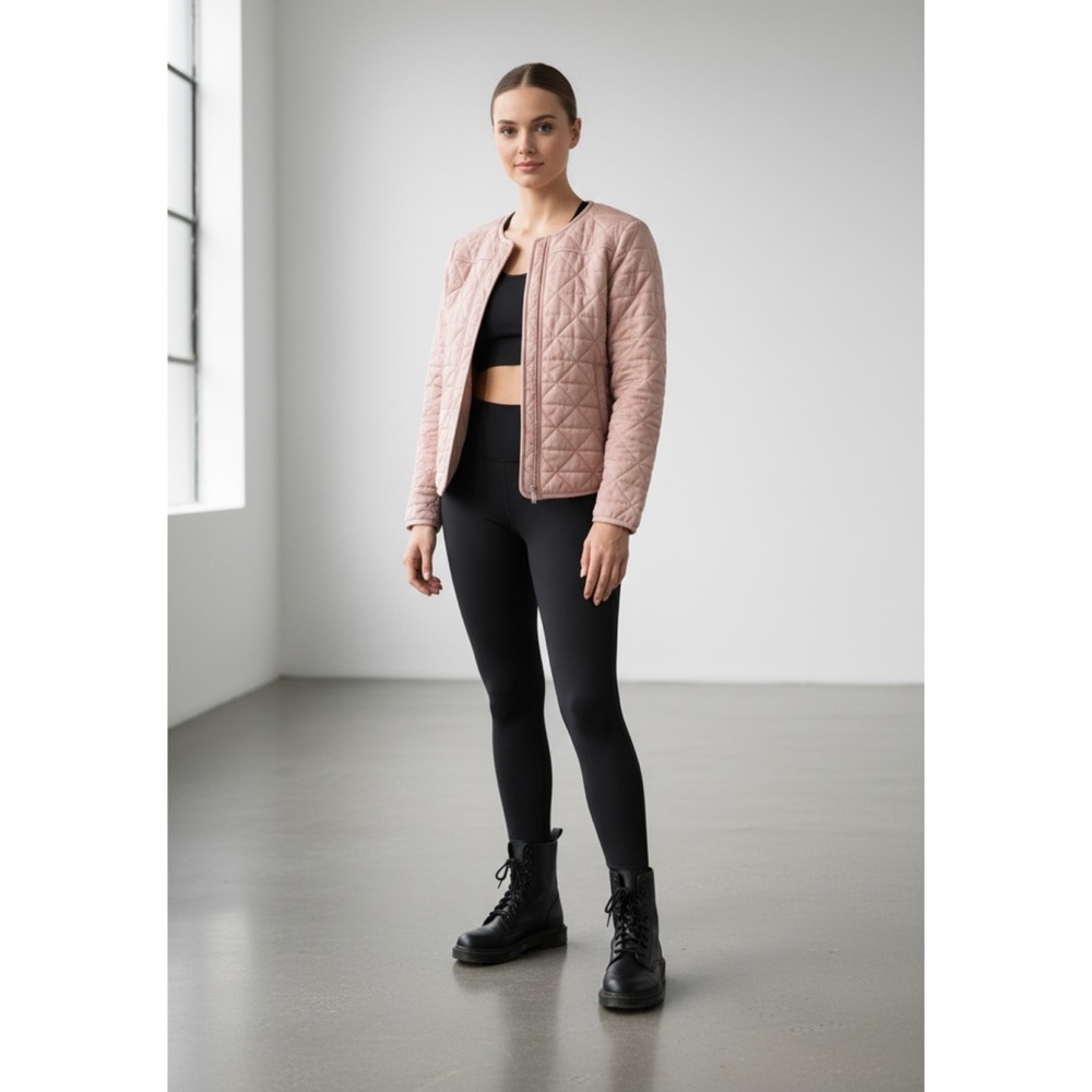 Ann Taylor LOFT Pink Quilted Puffer Women’s Cropped Jacket Petite X-Small